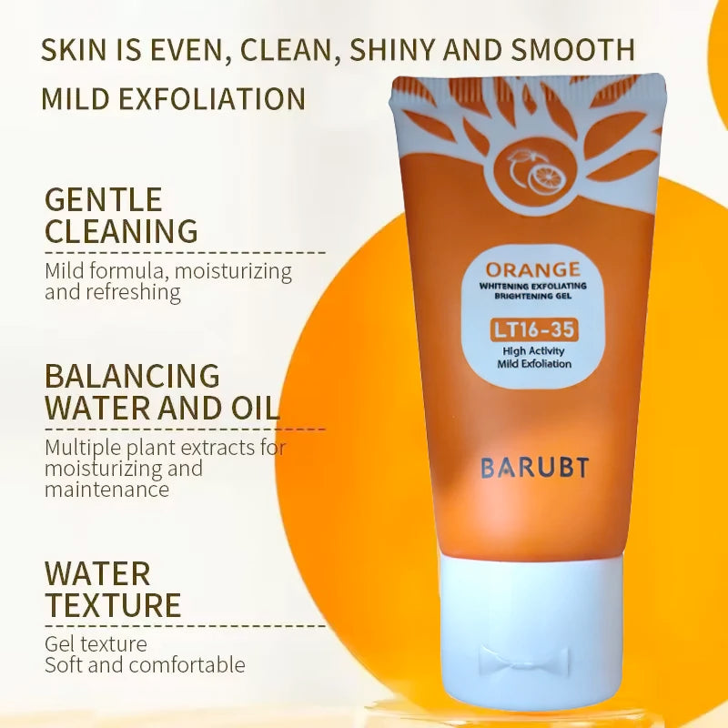 50g Orange Exfoliating Gel For Facial Body Gentle Orange Facial Scrub Body Cleansing Gel Dead Skin Remover Scrub Skin Cleaning Qme