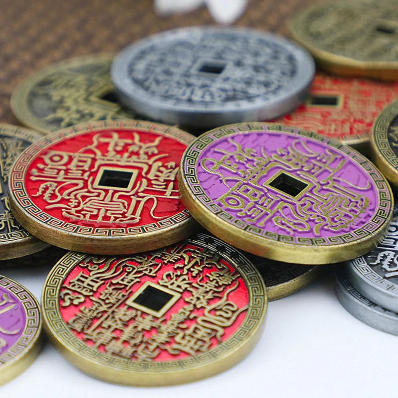 Ancient Chinese Coin Model Mountain Ghost Money Traditional Feng Shui Amulet Of Wealth Leizu Good Luck Coin Hanging Decoration Qme