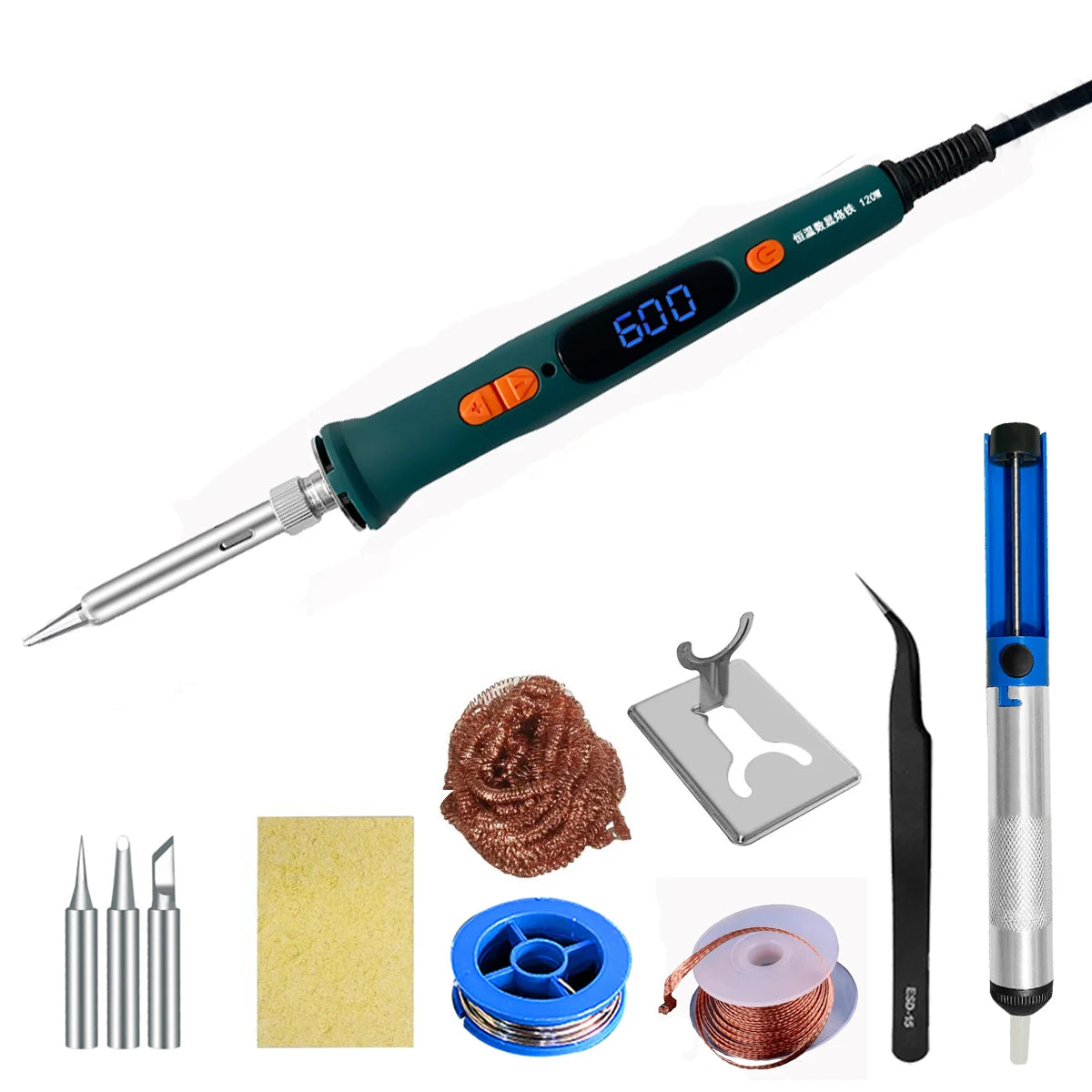 100W 120W 150W Digital Soldering Iron Repair Welding Tool Calibration Qme 120W-907 SET2 220V EU PLUG
