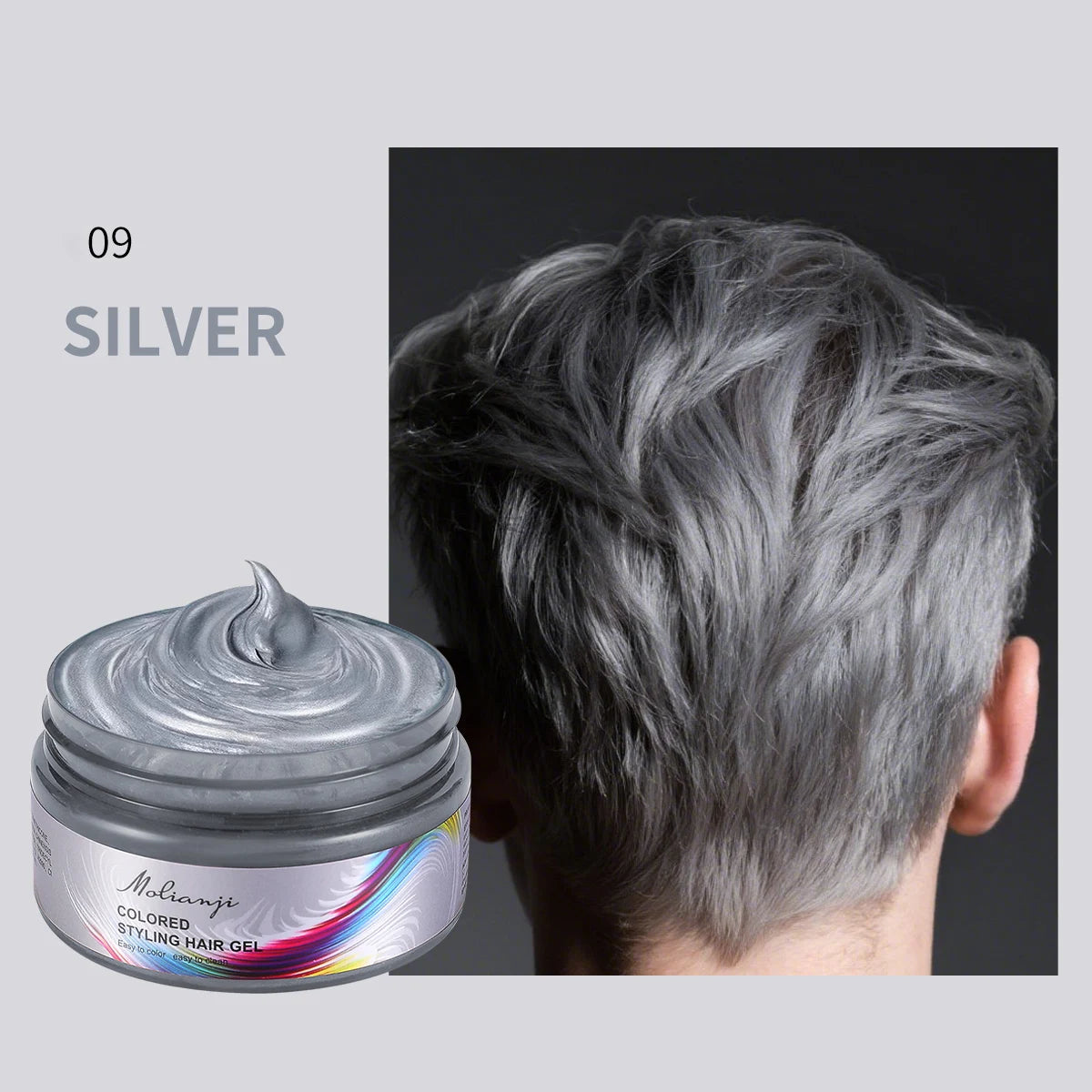 Hair Dye Styling Wax Long-lasting Formula Multiple Options Suitable Qme 09 SILVER