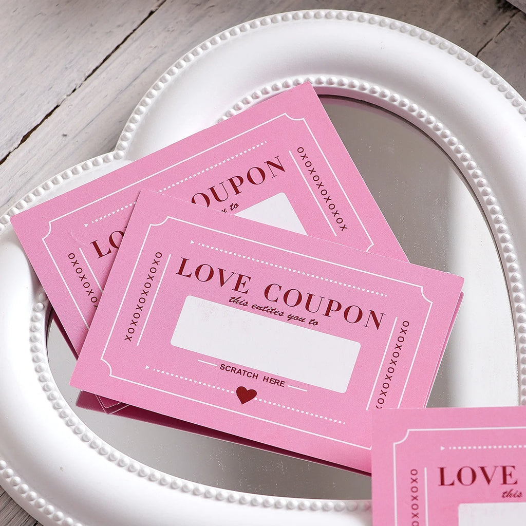 Scratch-Off Love Coupons, 10 Pieces, DIY Valentine's Day Love Coupons, Creative Birthday Gifts for Boyfriends Qme
