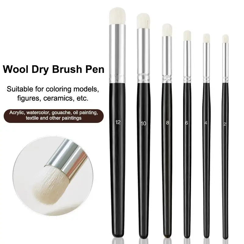 Painting Brush Nylon Miniature Brushes Professional Dry Paint Qme