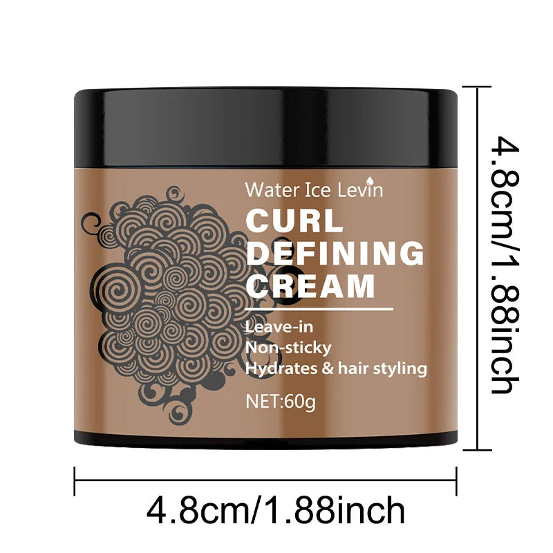 60g Curl Styling Cream - Moisturizing Hair Styling Cream Suitable for Normal Hair, Men and Women, with an Easy-To-Use and Portable Plant-Based Formula Qme