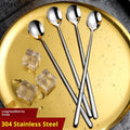 304 Stainless Steel Spoons Ice Cream Long Handle Coffee Stirring Qme Default Title