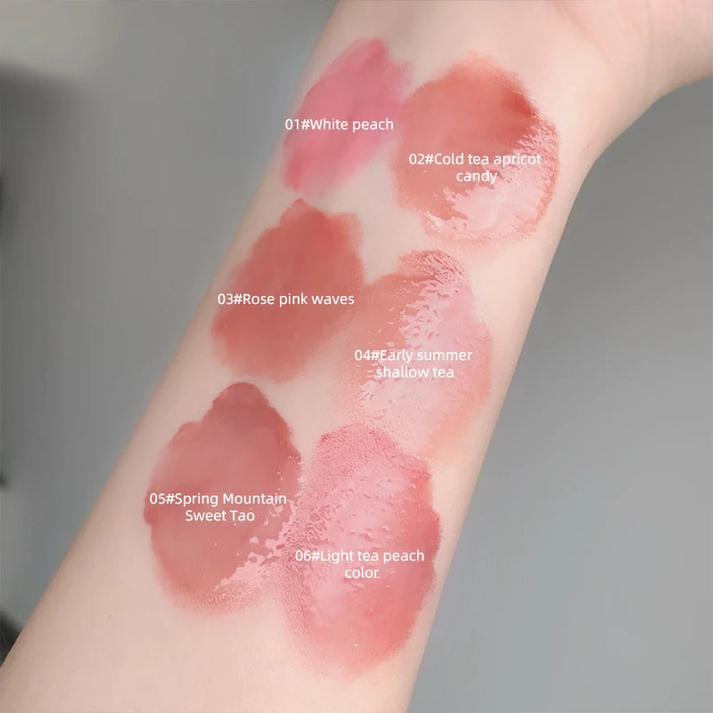 Gegebear Glass Crystal Translucent Lip Glaze Moisturizing Mirror Qme