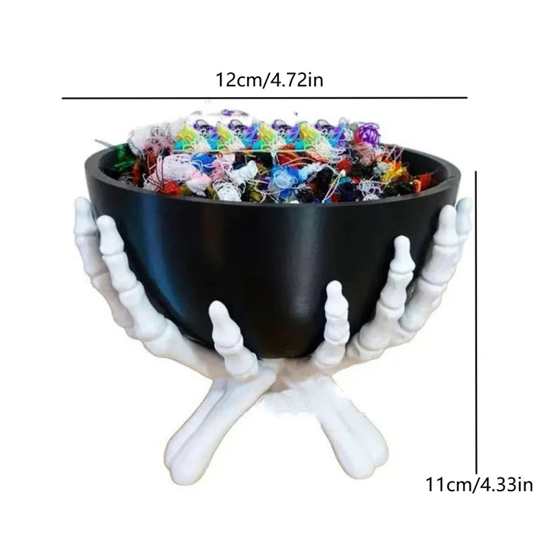 Multifunctional Halloween Candy Bowl Gothic Skeleton Hands Storage Qme A