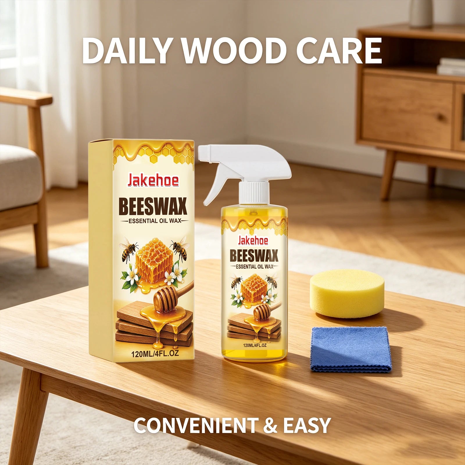 Beeswax Furniture Polish Spray Remove Scratches Restoring Shine Waterproof Routine Maintenance Natural Wood Beeswax Conditioner Qme