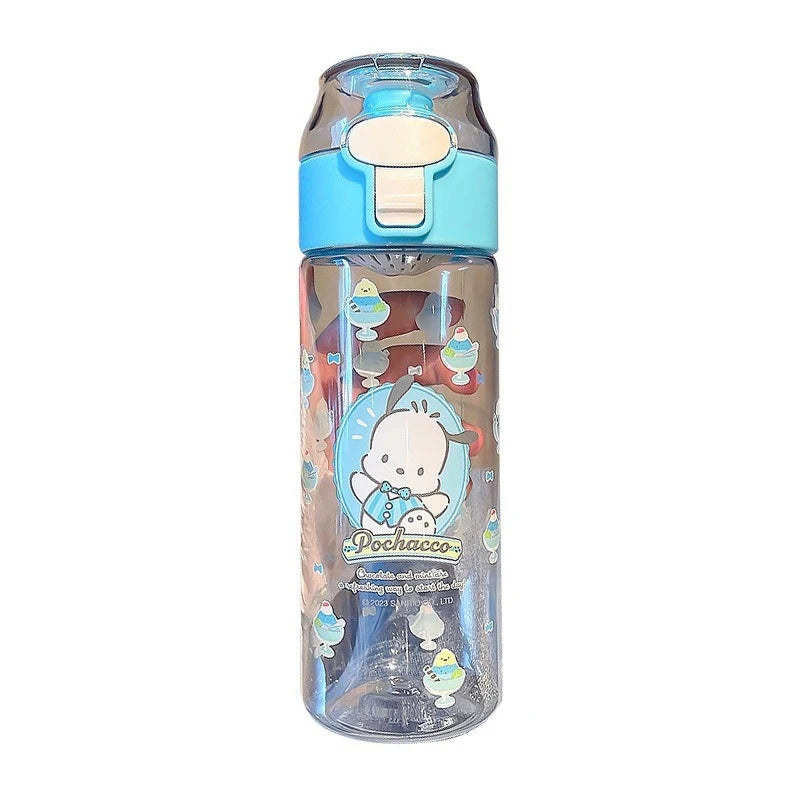 Hello Kitty Kuromi High-Quality Plastic Cup Convenient Carry-Handle Direct-Drink Cup Student & Casual Water Cup Water Bottle Qme