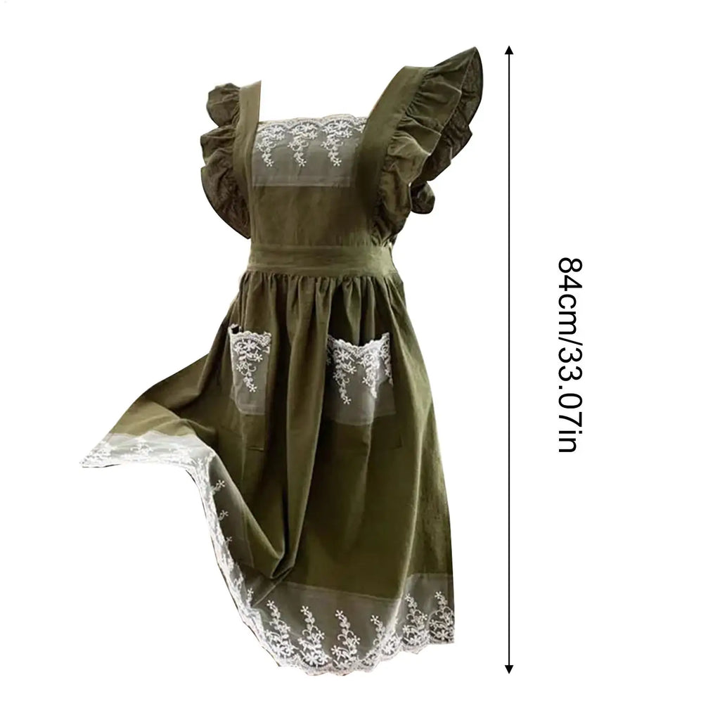 Kitchen Aprons For Women Elegant Adjustable With Pockets Womens Dresses Gardening Apron For Cooking Baking Cleaning Work Qme