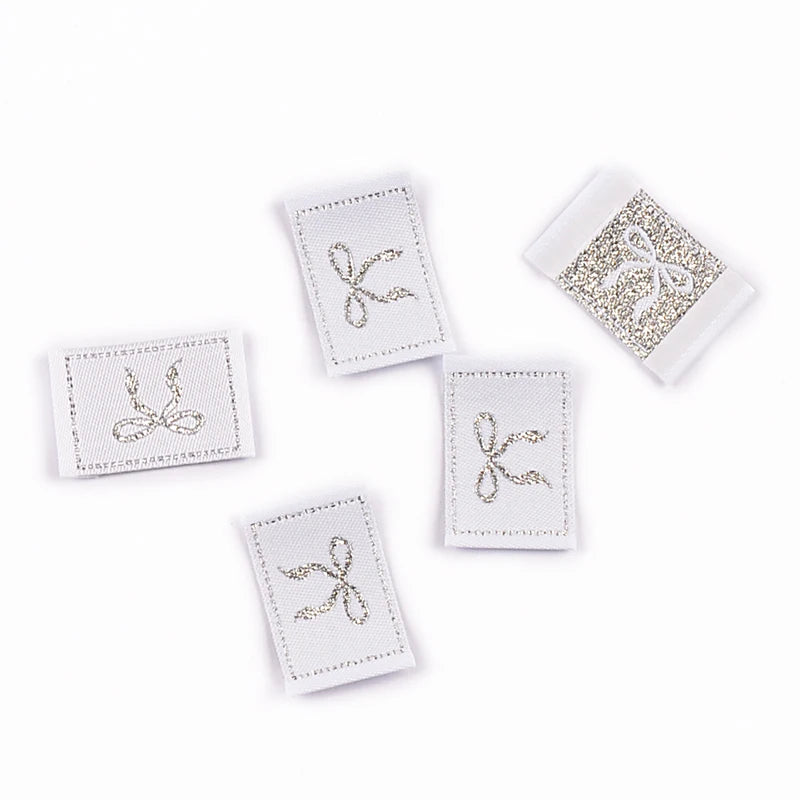30pcs 20-71mm Mix Exquisite Bow/Flower Pattern Label For DIY Clothing Bag Personality Decoration Accessories Without Gum cp3812 Qme 30pcs 30x20mm