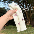 Y2k Fingerless Gloves Fashion Women Warm Arm Sleeve Knitted Star Decoration Mitten Casual Long Wrist Mittens Punk Gothic Gloves Qme 30cm white