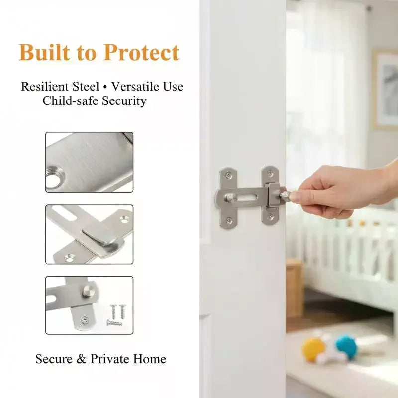 Thick Stainless Steel Door Latch Lock Hardware Gate Latches Anti Theft Easy Install For Home Bathroom Cabinet Doors Qme