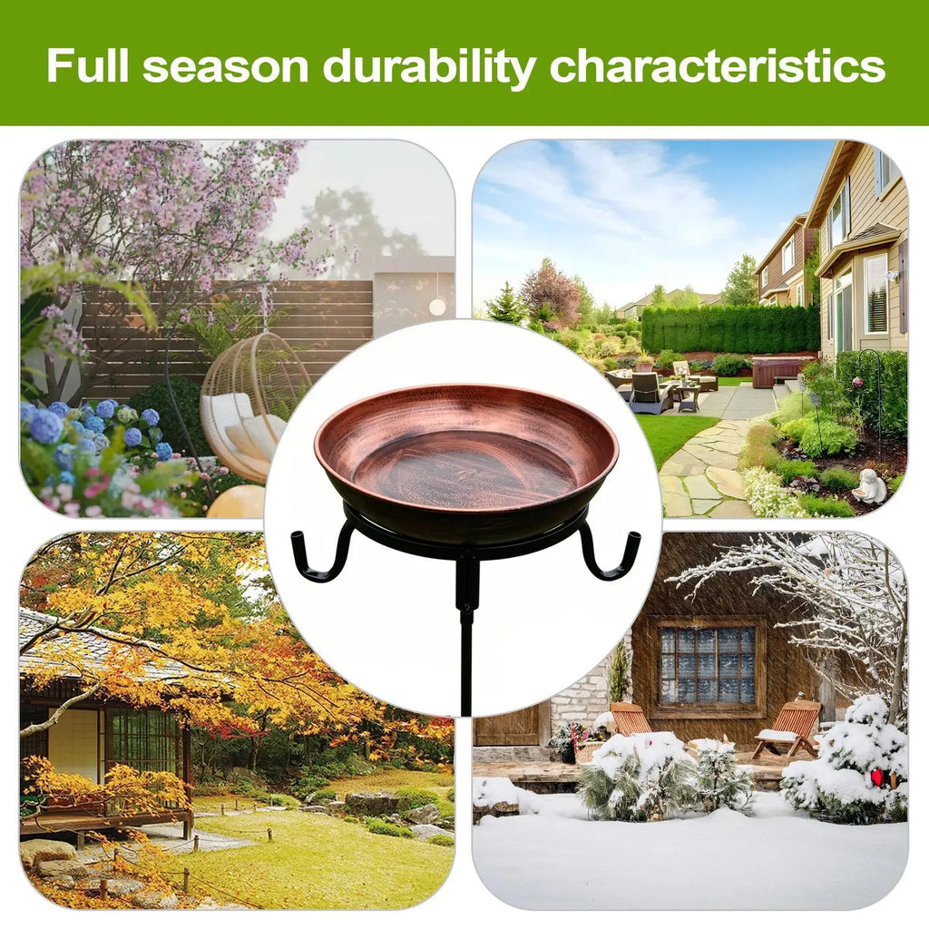 Metal Bird Bath Vintage Metal Feeder Outdoor Bird Bath Water Bowl For Garden Yard Patio Pathway Lawn Ground Park Hummingbird Qme China Mainland