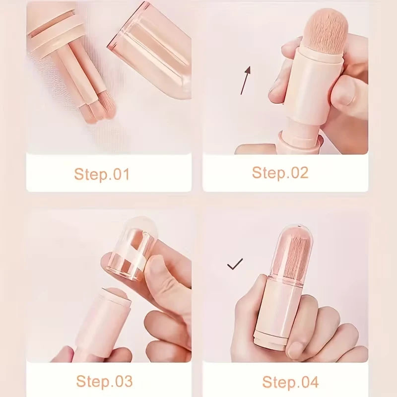 Mini Makeup Brush 4-in-1 Four-piece Retractable Portable Eyeshadow Qme