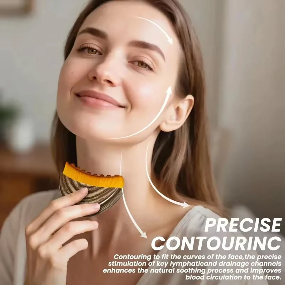 Lymph Contour Facial Brush Lymphatic Drainage Massager Ergonomically Qme