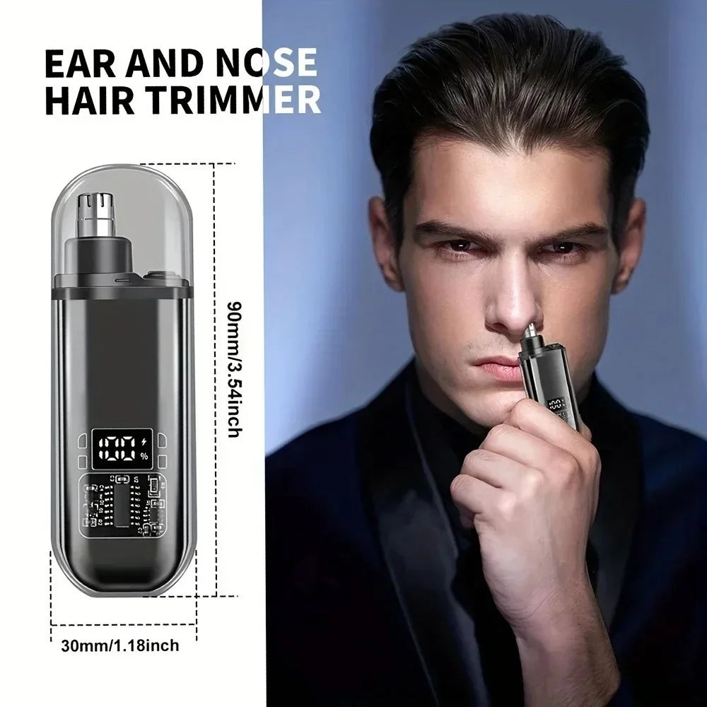 Suitable For Men USB Charging Nose And Ear Hair Trimmer Portable Electric Nose Hair Clipper Mini Compact Design Quick Charging Qme