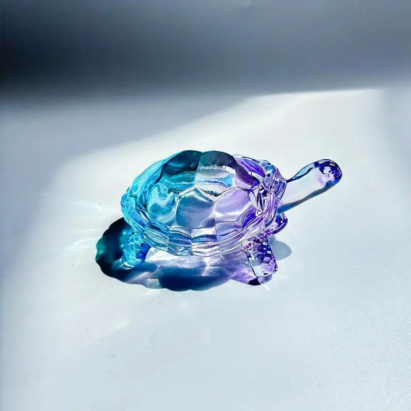 Glass Simulation Small Turtle Ornaments Glass Golden Turtle Home Fish Tank Landscaping Auspicious Decorations Qme A9