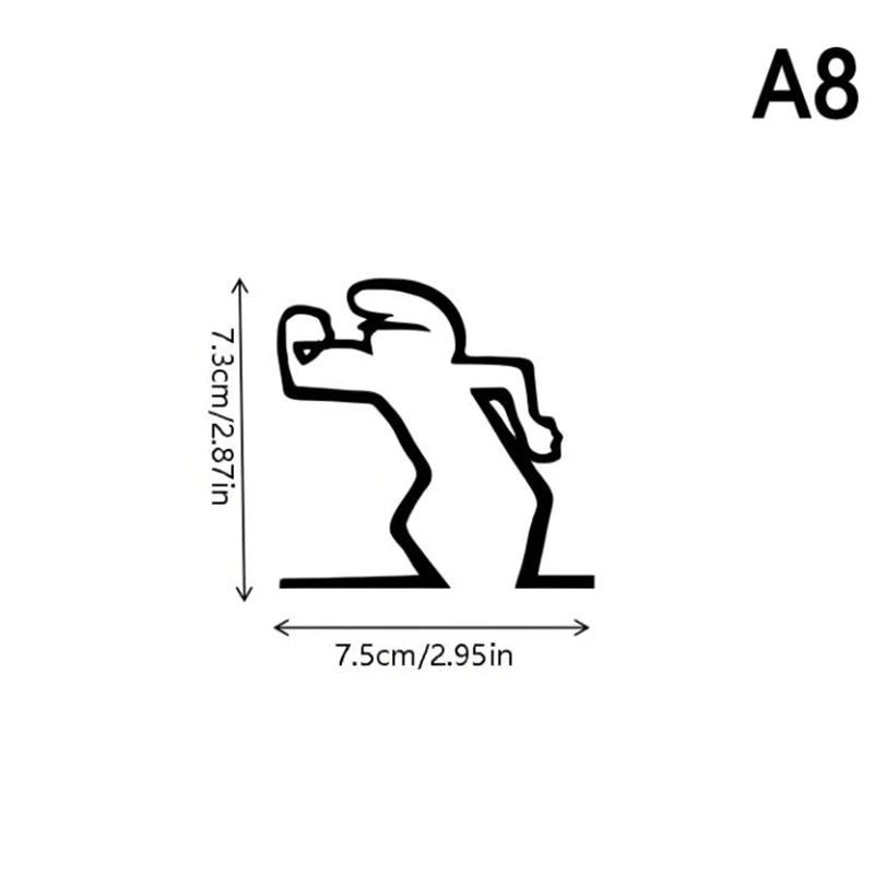 Cartoon Character Power Switch Decal Line Drawing Design Wall Decor Qme A8