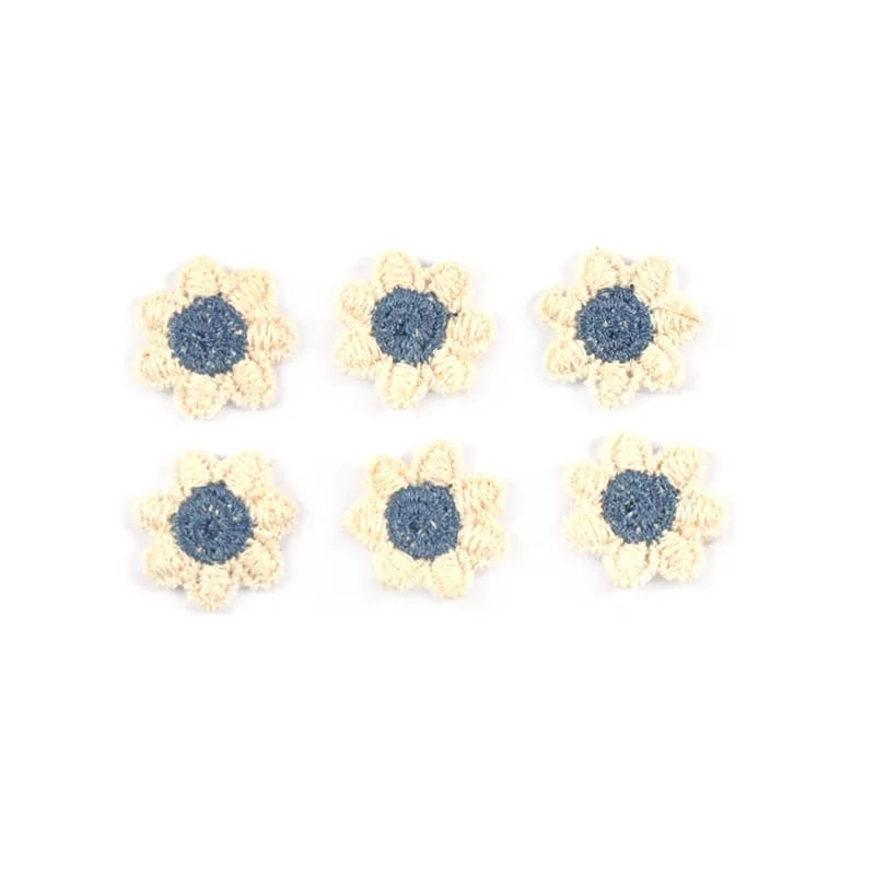 50Pcs 2cm 5color Mini Flower Patches Sewing Accessories Lace Embroidery Garment Appliques For Handmade Material Home Decor c3461 Qme 3
