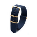 Hot Selling Gold Square Buckle Nylon Four Colors Watch Strap Fashionable Wear Resistant Watch Striped Bracelet Nice Watch Strap Qme Blue 22 mm