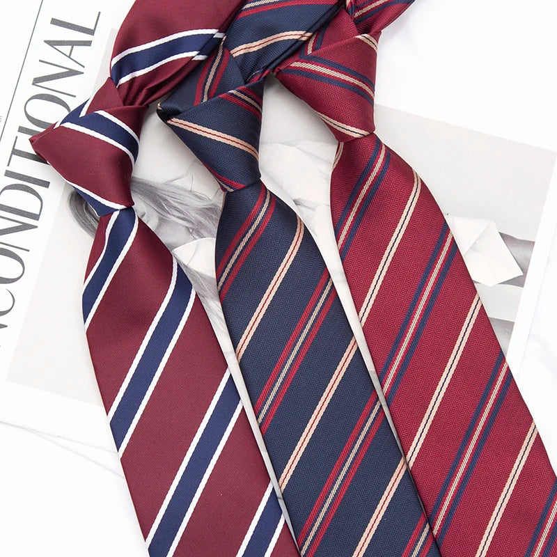 JK Ties Women Striped Neck Tie Girls Japanese Uniform Cute Skinny Qme