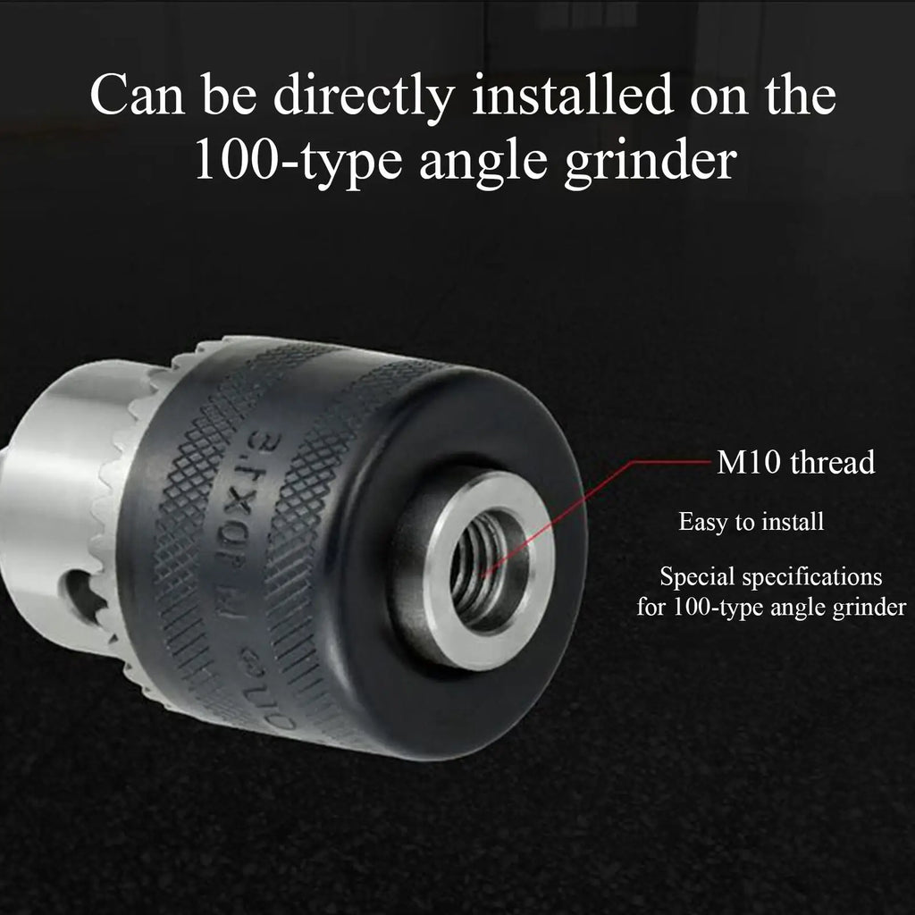 Electric Drill Chuck Electric Drill Adapter Conversion Head Three-Claw Design Woodworking Tool Accessories for 100-Type Angle Qme