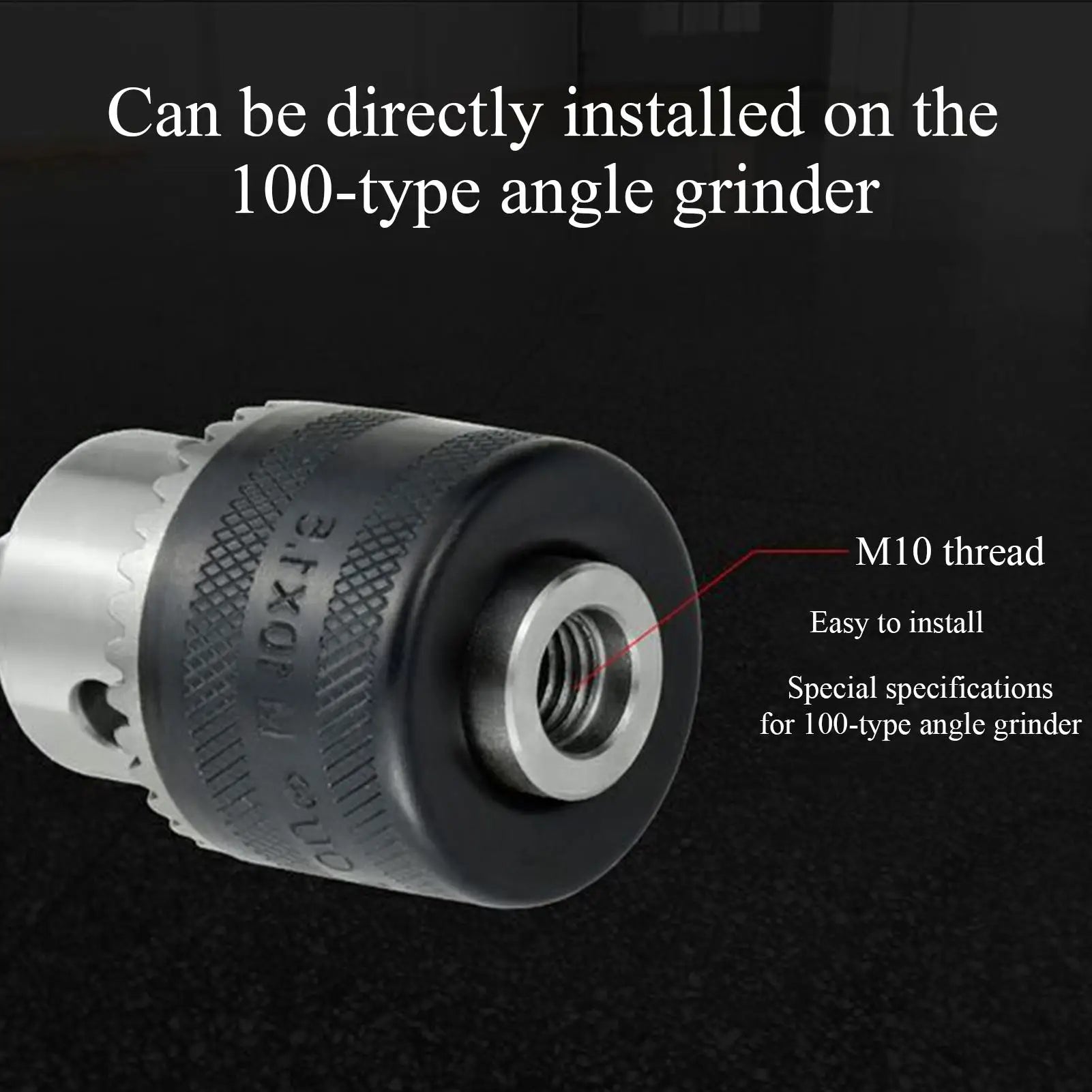 Electric Drill Chuck Electric Drill Adapter Conversion Head Three-Claw Design Woodworking Tool Accessories for 100-Type Angle Qme