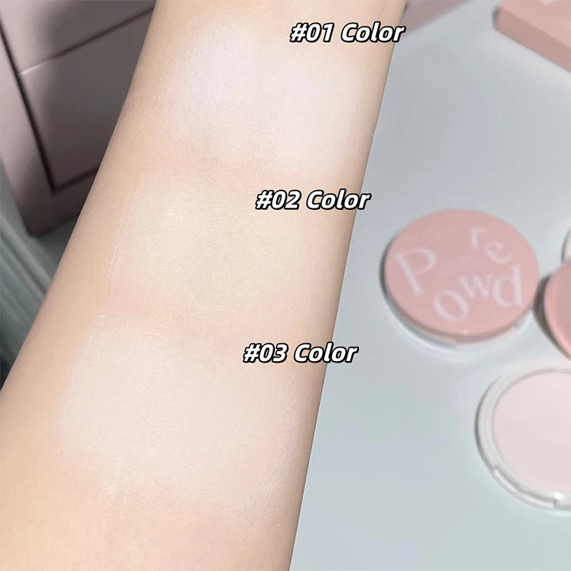 CACE Face Pressed Powder Soft Mist Setting Powder Three-color Pseudo-free Makeup Long Lasting Oil Control Waterproof Foundation Qme