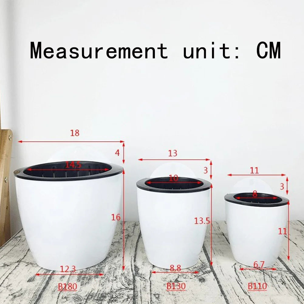 Wall-mounted Indoor Automatic Water-absorbing Flowerpot Plastic Qme