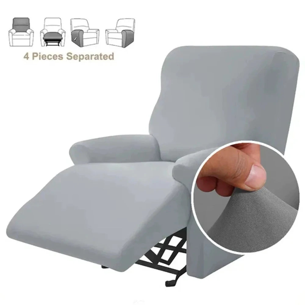 Minimalist Style Milk Silk Chair Cover, Fully Wrapped Elastic High-End Sofa Cover, Sofa Cover, Single Recliner, Massage Chair Qme Light Grey