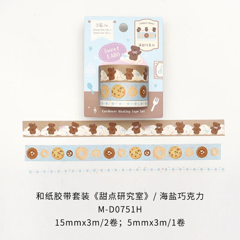 Retro Food and Desserts Japanese Stationery Tapes 3Rolls Creative DIY Scrapbooking Stickers Handbook Decorative Journal Supplies Qme B Hot sale