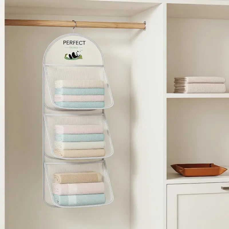 Single Double Three-layer Hanging Mesh Bag Closet Dormitory Net Qme