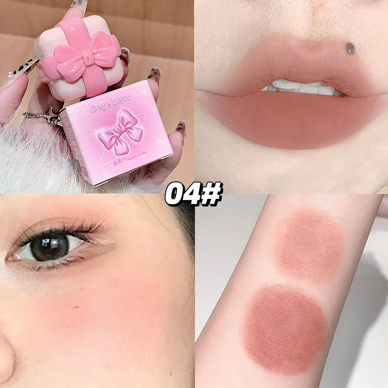 Gege Bear Velvet Matte Lip Cheek Balm Versatile Two-in-one Multi-use Qme GX1377-4