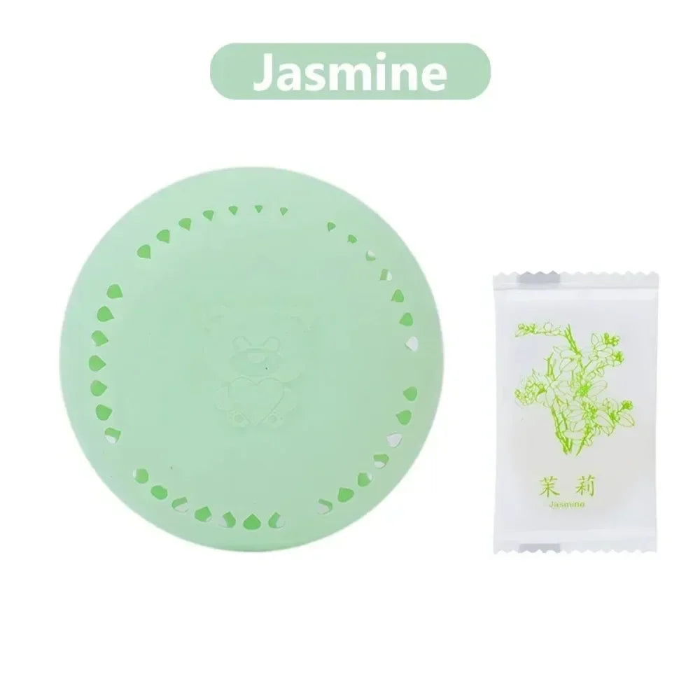 Solid Air Aromatherapy Freshener Toilet Lasting Deodorization Home Wardrobe Car Household Solid Fresheners Self-adhesive 6pcs Qme Jasmine set 2PCS Other