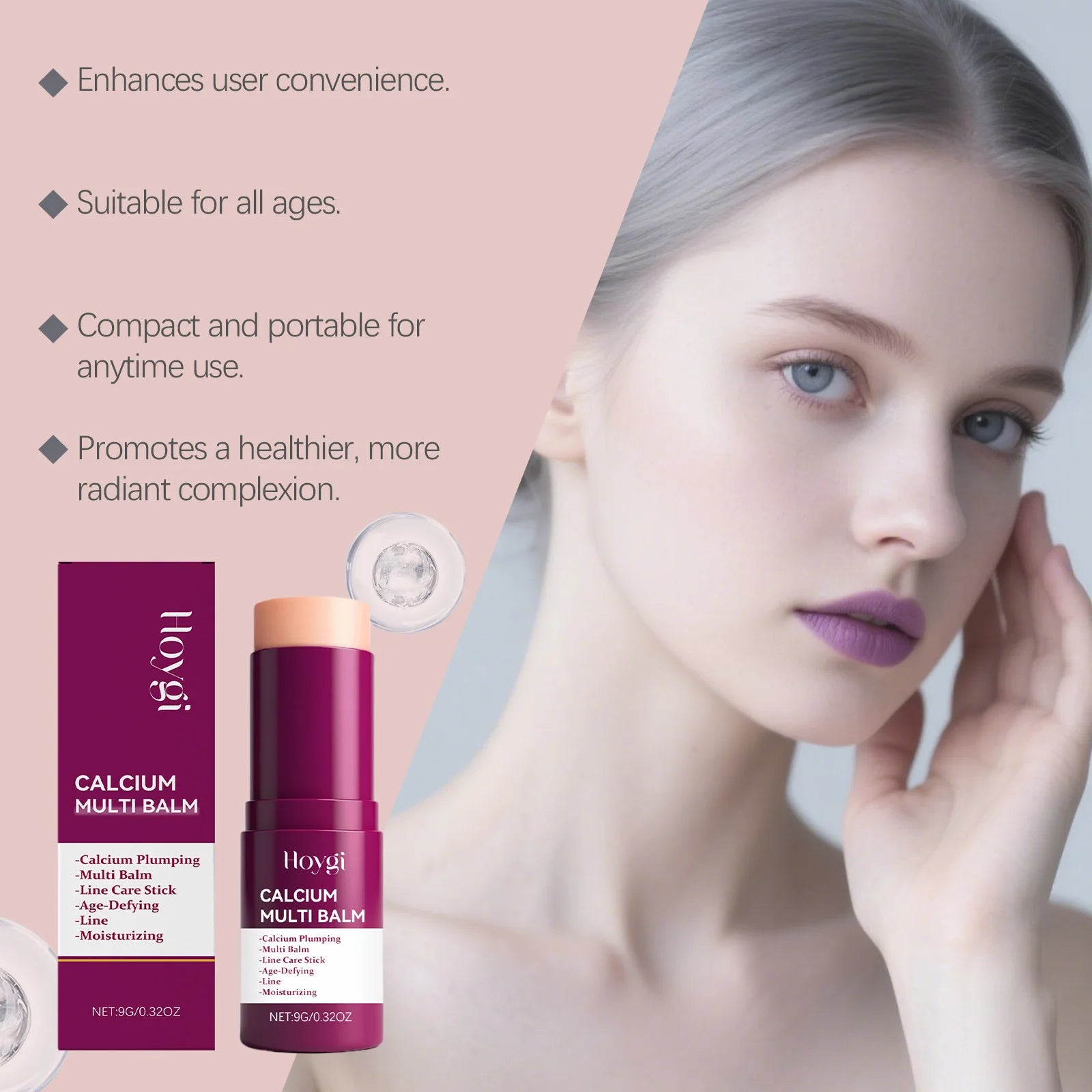Calcium Multi Balm Firming Lightweight Hydrating Face Balm Tightening Smoothing Moisturing Stick Daily Skincare Qme
