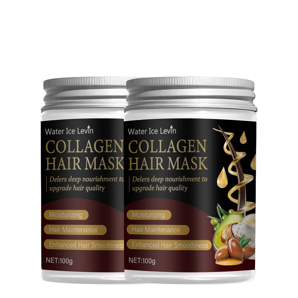 Collagen Hair Mask with Argan & Coconut Oil - Deep Nourishment for Enhanced Smoothness & Moisture. For Men & Women Qme Smoothing & Straightening