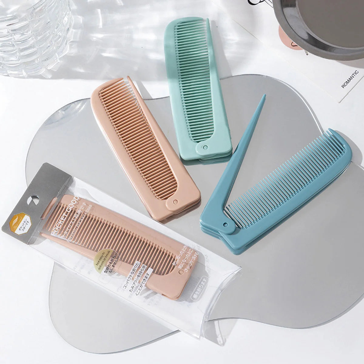 Travel-sized Folding Comb Pocket Hair Styling Pointed End Easy Carry Qme