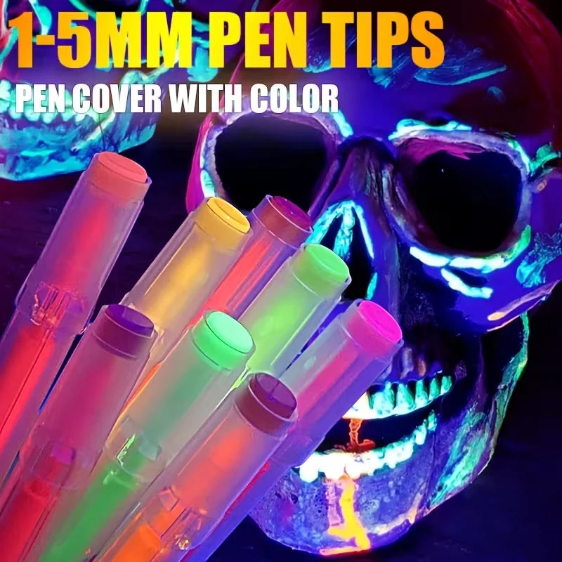 Dual Head Glow Dark UV Face Body Paint Pen DIY Luminous Makeup Marker Qme
