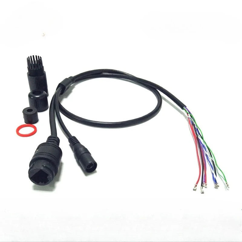 10pcs LAN Cable Module for CCTV IP Camera - RJ45 DC Jack (No 4/5/7/8 Wires) w/Status LED, QF001 Compatible Qme black