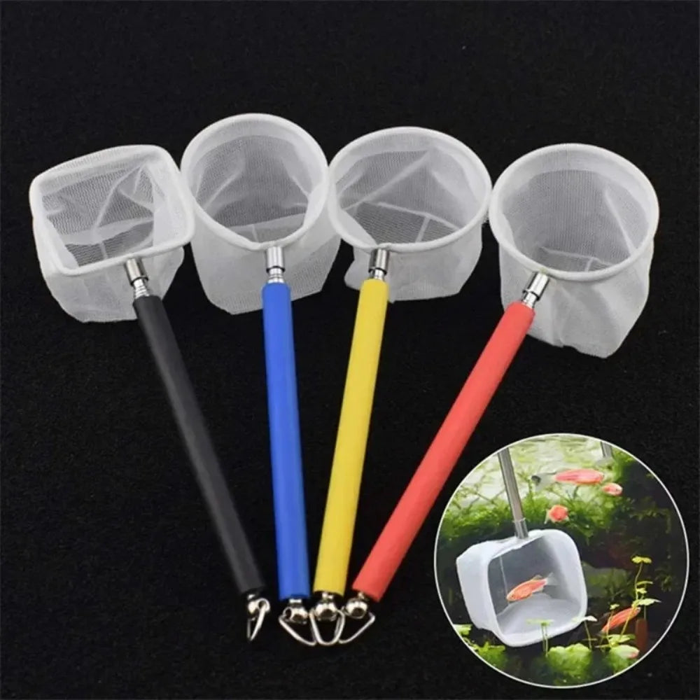 13- Flexible Aquarium Fish Tank Catch Net Fishnet Retractable 3D Qme