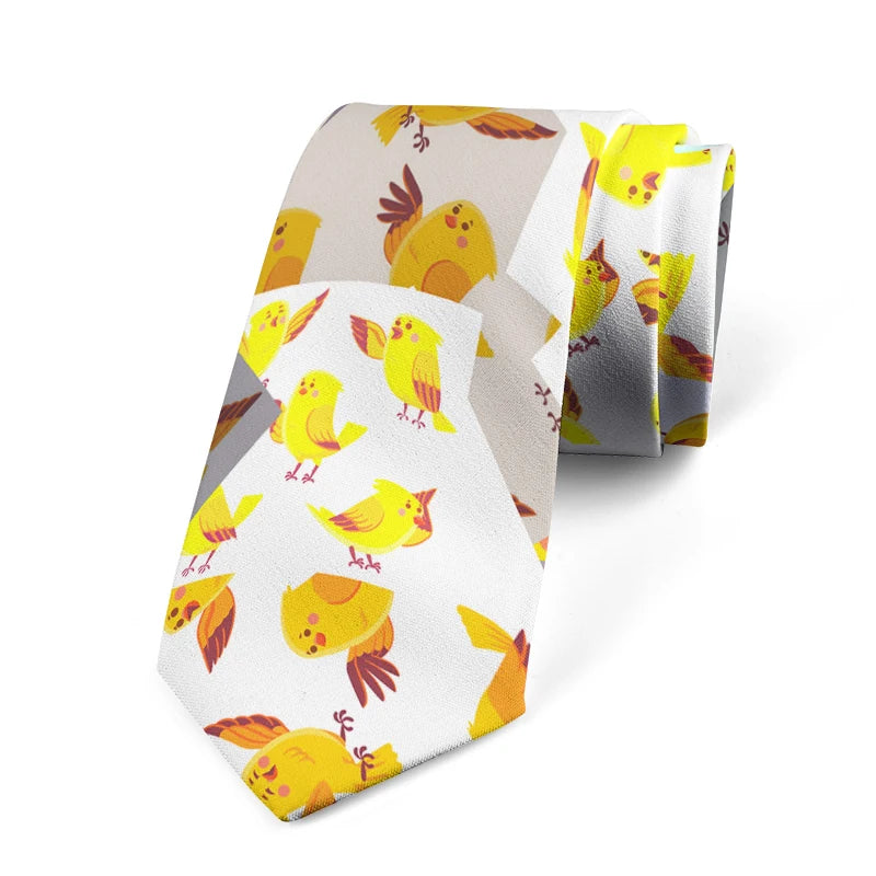 Funny Sparrow Print Tie Men Women Wide Casual Daily Business Shirt Qme style9