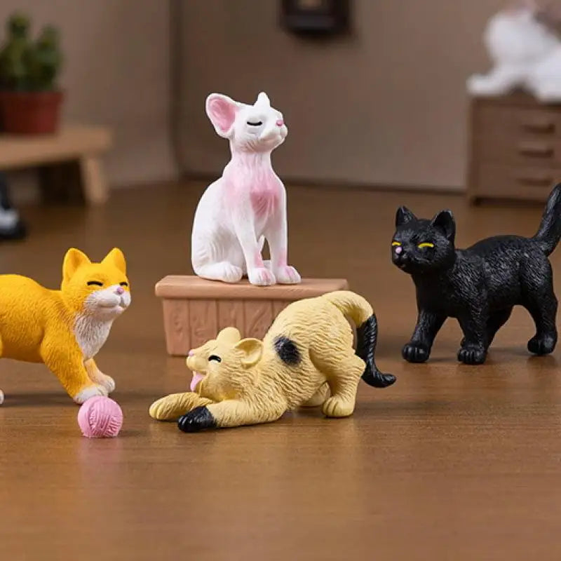 3 DIY Micro Landscape Resin Cat Ornament Animal Miniature Fairy Qme