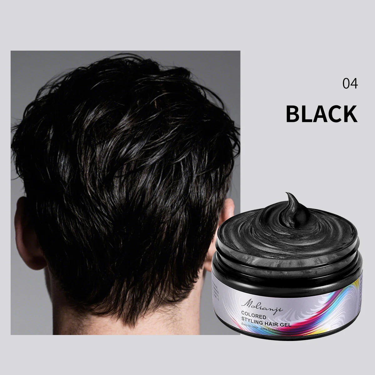 Disposable Hair Dye Easy Clean Instant Coloring Creating Colorful Qme 04 BLACK