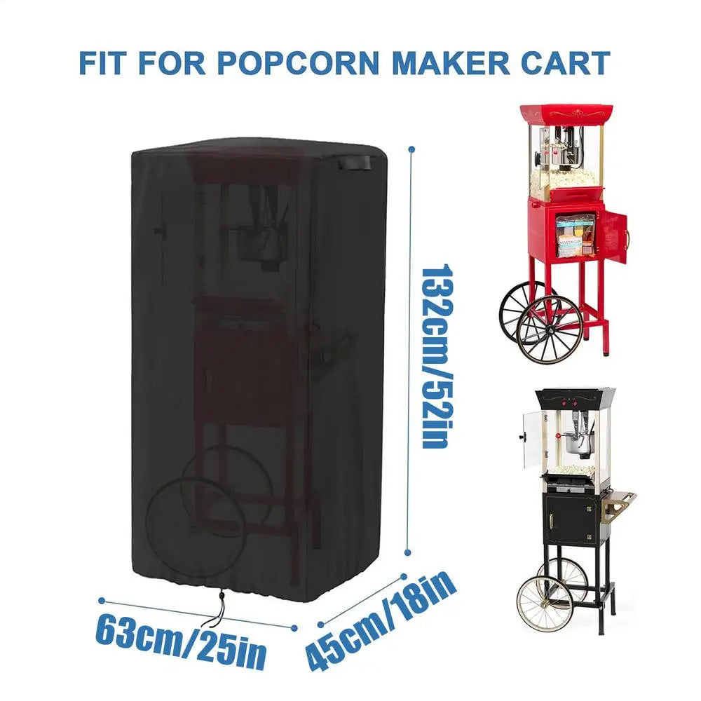 Popcorn Machine Cart Cover Dustproof Waterproof Heavy Duty 420D Machine Sleeve Cart Covers Popcorn Maker Protector For Outdoor Qme 25x18x52cm China Mainland