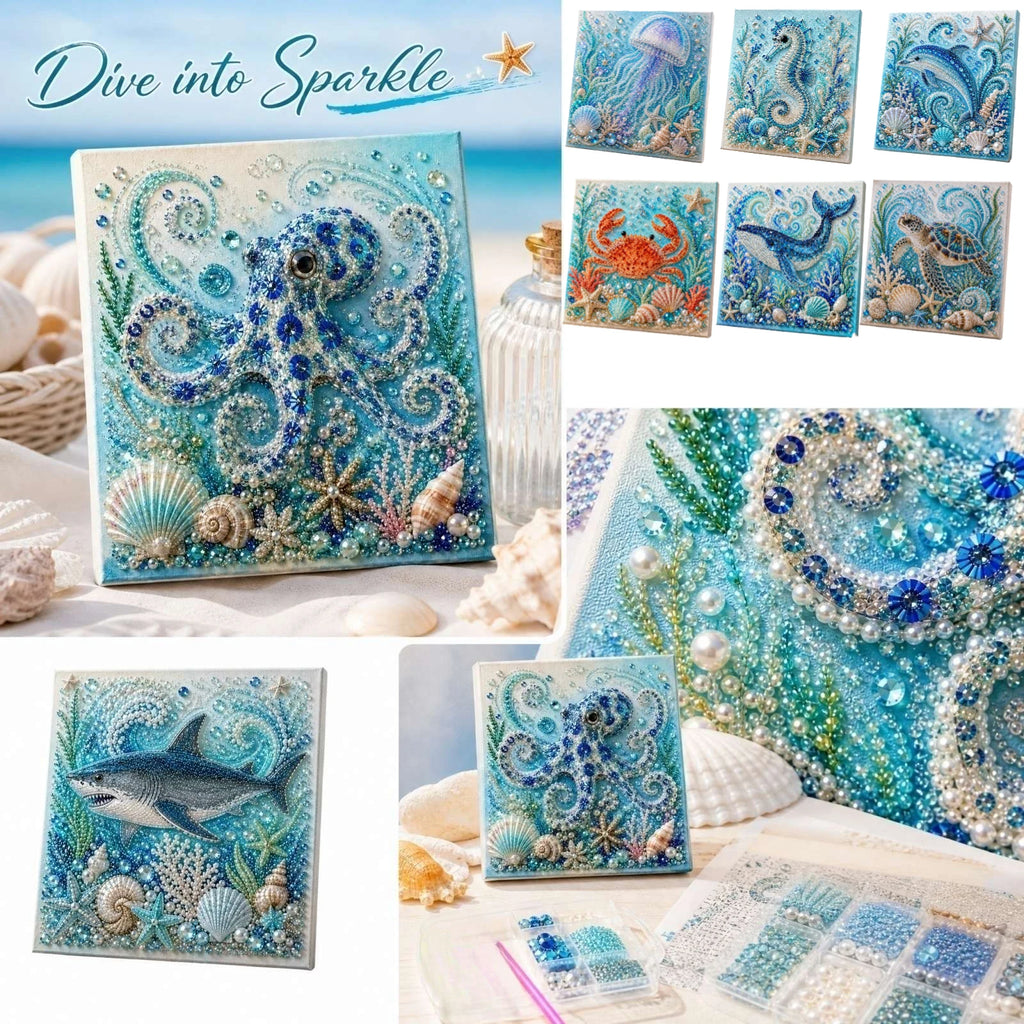 New Ocean-themed Pearl Painting DIY Kit with Step-by-Step Instructions Handmade Craft Set for Beginners Creative Home Decor Qme