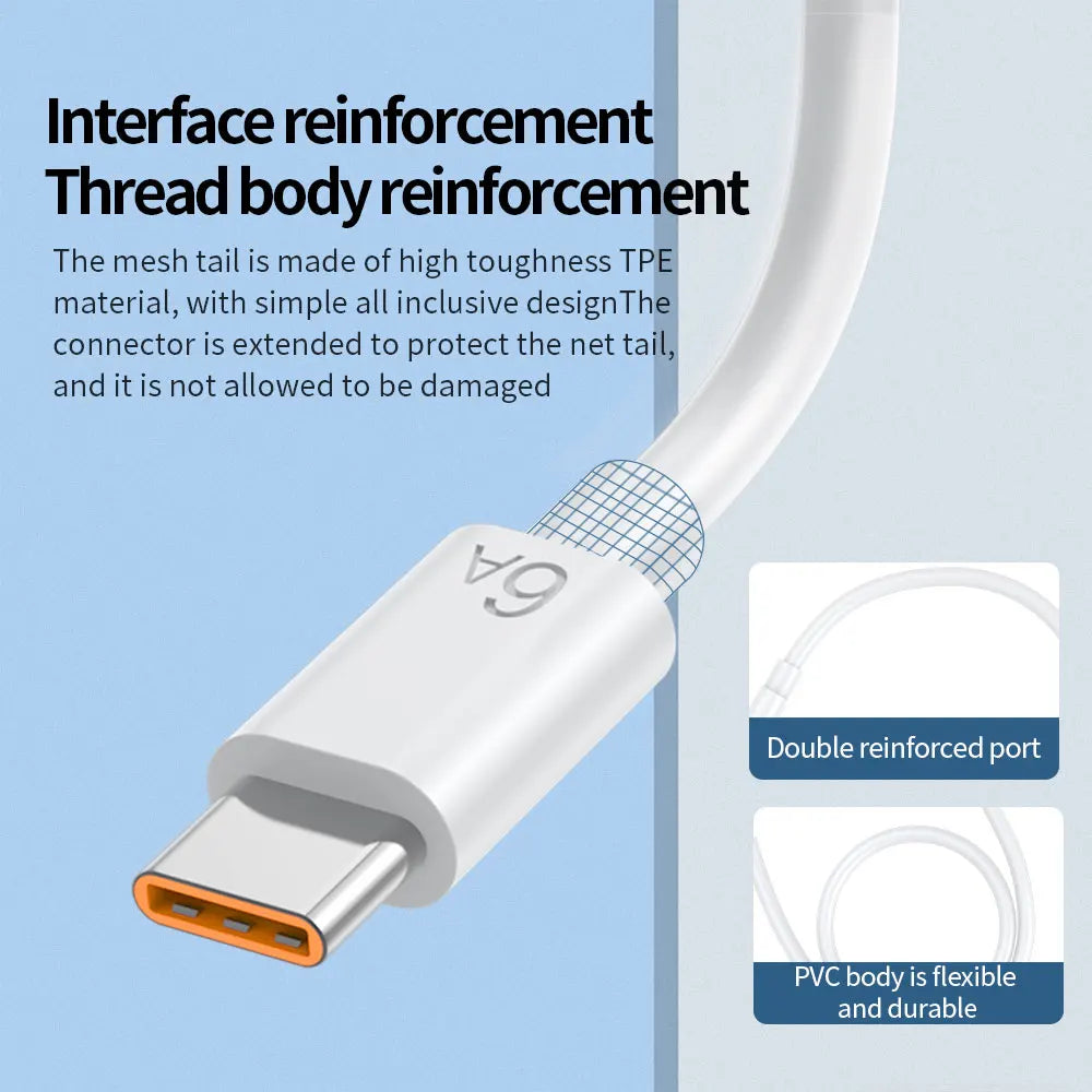 66W Universal USB to Type C Cable 0.25/1M/1.5M/2M Fast Charging Cable PD Quick Charge 3.0 For Android Huawei P30 Honor Data Cord Qme