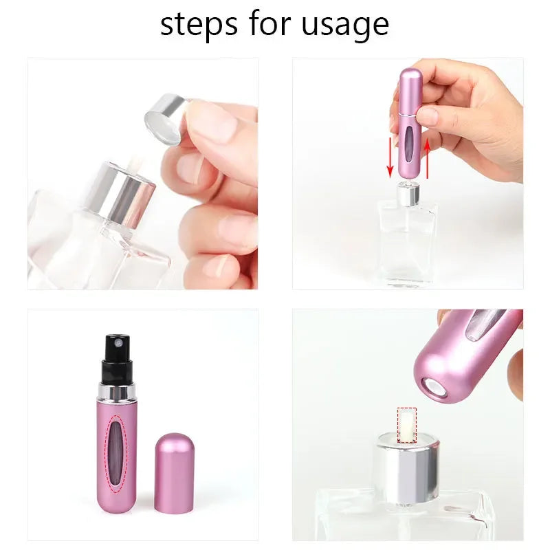 5ml Portable Perfume Atomizer Liquid Container Portatil For Cosmetics Mini Aluminum Spray Alcochol Empty Refillable Bottle Qme