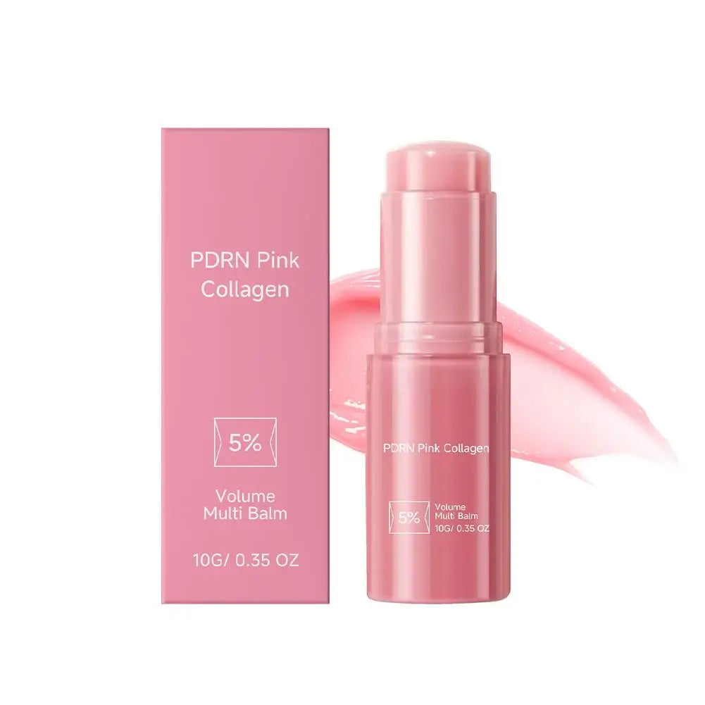 PDRN Pink Collagen Volume Multi Balm Stick Portable Plumping Facial Qme 10g