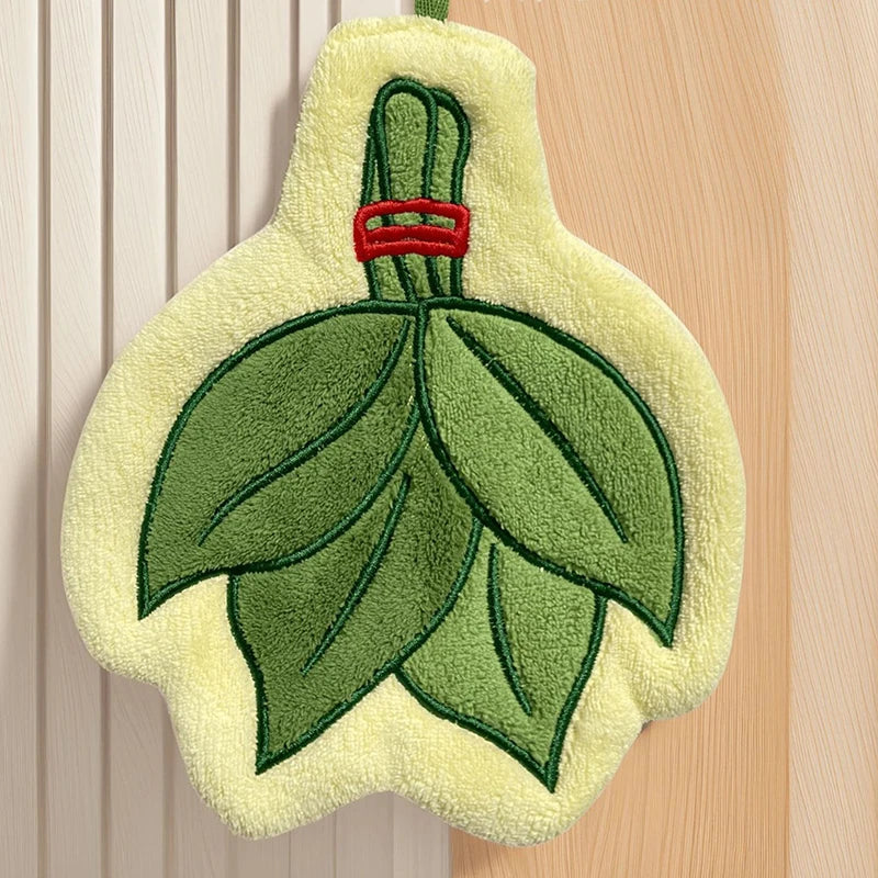 Drive Away Bad Luck Pomelo Leaves Hand Towel Quick Drying Soft Coral Fleece Hand Towel For Home Decor, Bathroom, And Kitchen Use Qme A1
