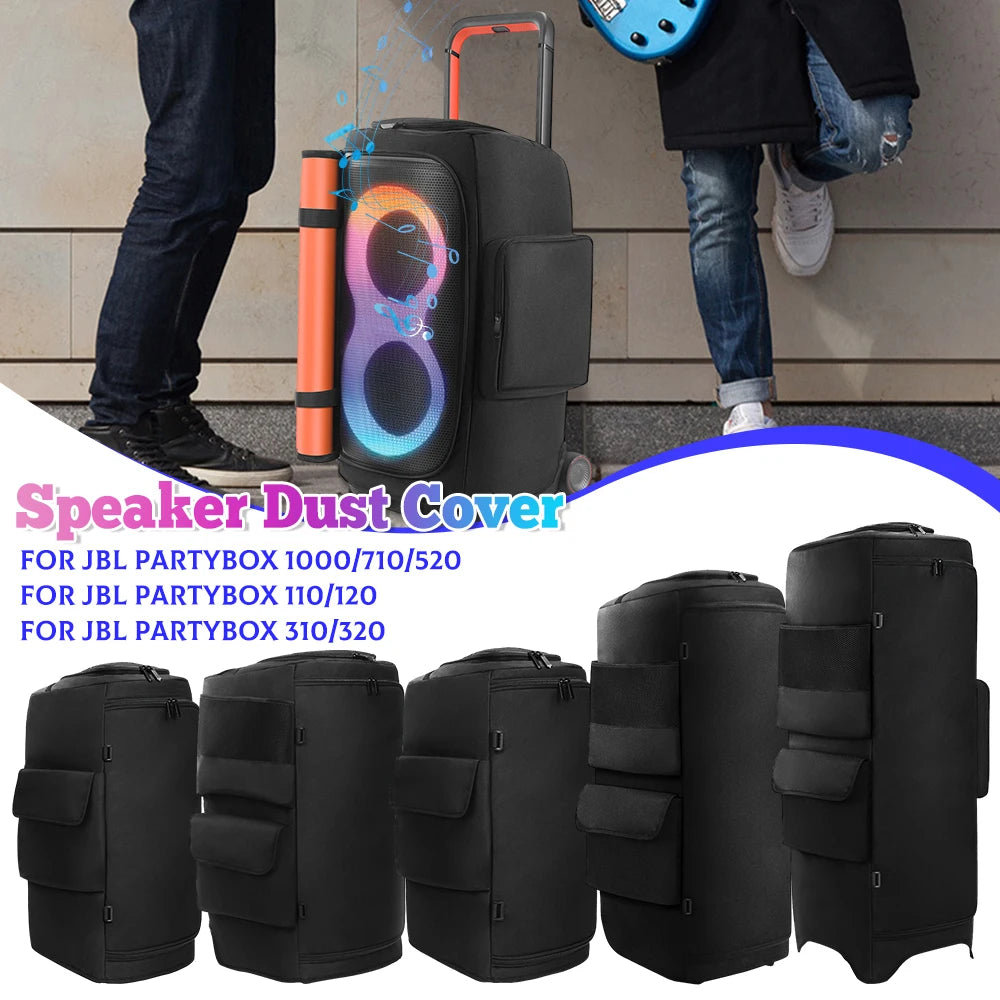 Speaker Carry Cover Zipper Closure Portable Speaker Dust Case Wear Resist Double-Sided Speaker Storage Bag for JBL Party Box 710 Qme